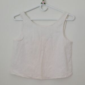 Brandy Melville Elegant White Eyelet Women's Top